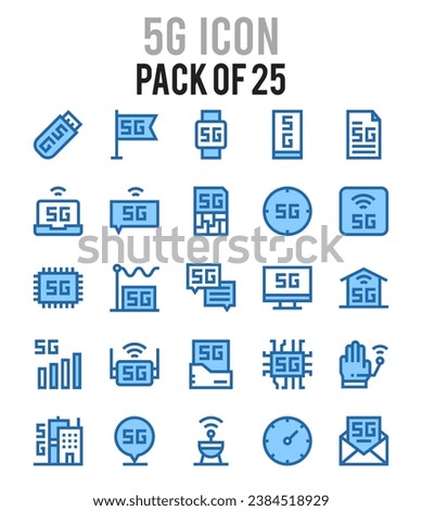 25 5G. Two Color icons Pack. vector illustration.