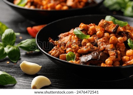 Similar – Image, Stock Photo Vegan food, chickpeas stewed with vegetables