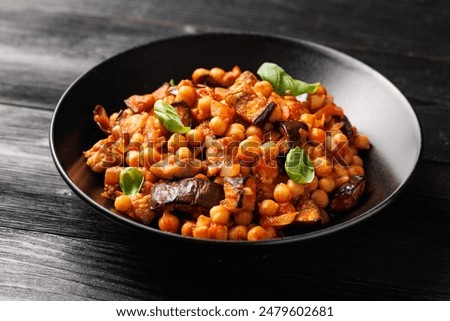 Similar – Image, Stock Photo Vegan food, chickpeas stewed with vegetables