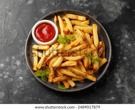 Image, Stock Photo fries French fries Ketchup