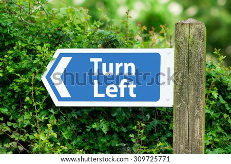 Direction Arrow, Sign To Turn Left in Blue Color.