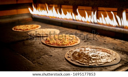 Lebanese food Manakish  baked in the oven oven