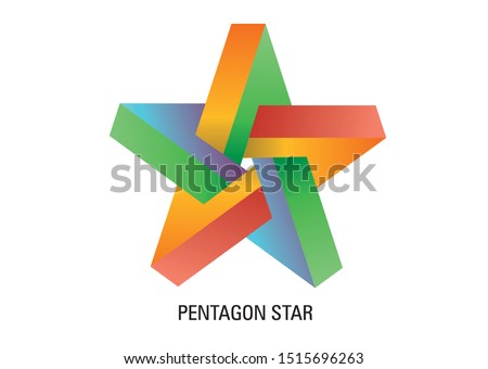 Vector illustration of colorful Pentagon Star.