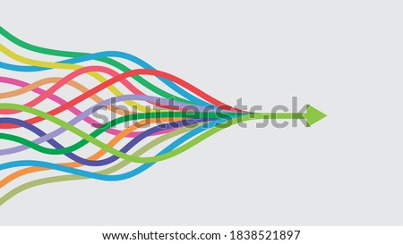 Colorful intertwined arrows. Vector illustration.