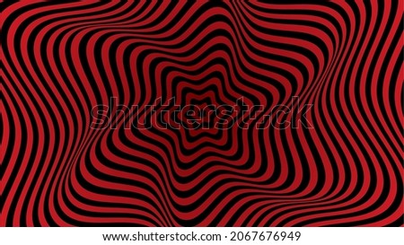 Vortex illusion in red and black. Dimension 16:9. Vector illustration. EPS10.