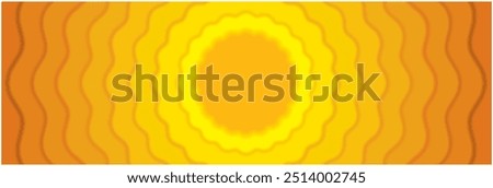 Panoramic yellow sunbeam. Dimension 3:1. Vector illustration.