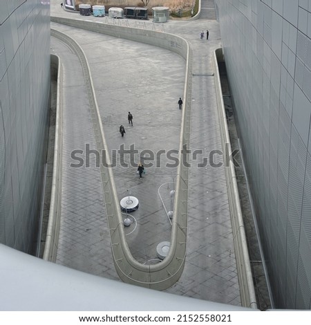 V road on a street of DDP of South Korea Photo stock © 