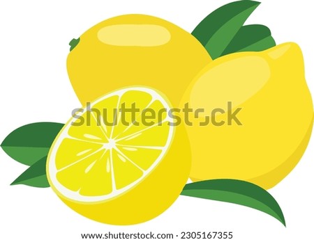 Lemon Fruit Illustration, Lemon Fruit, Lemon Vector Art, Yellow Lemon