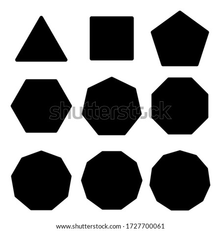 Symbol triangle, rectangle, pentagon, hexagon, hexagon, octagon. Design template vector