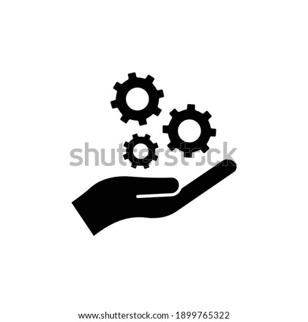 Hand icon with gear. configure, engineer, gear, hand, machine, manufacturing, settings icon. simple design editable. Design template vector
