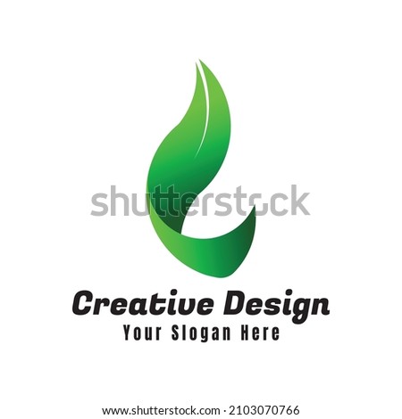 Letter L Leaf Logo Design Template Element. Design illustration vector Foto stock © 