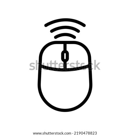 Computer mouse icon with signal. icon related to technology. smart device. line icon style. Simple design editable