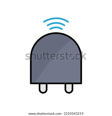 Charger icon illustration with signal. Icon related to smart device. lineal color icon style. Simple design editable