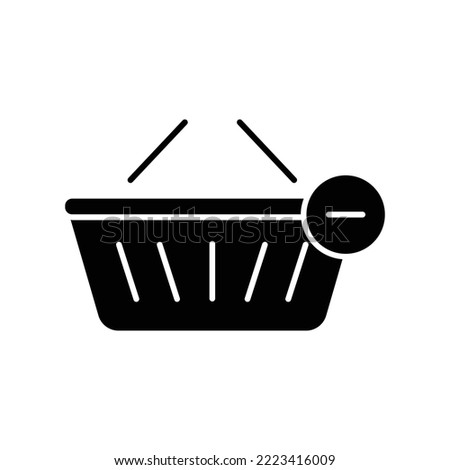 Shopping cancel glyph icon. Contains shopping cart with cancel icon. icon illustration related to e commerce shop. Simple vector design editable. Pixel perfect at 32 x 32