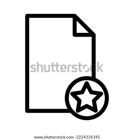 Paper line icon illustration with star. suitable for favorite icon, star. icon related to document, file. Simple vector design editable. Pixel perfect at 32 x 32