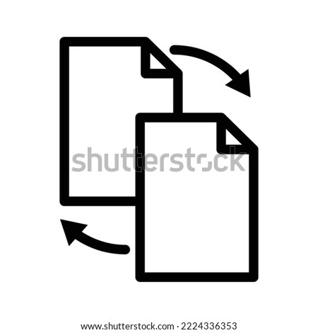 Paper line icon illustration with arrow. suitable for convert document, convert file. icon related to document, file. Simple vector design editable. Pixel perfect at 32 x 32
