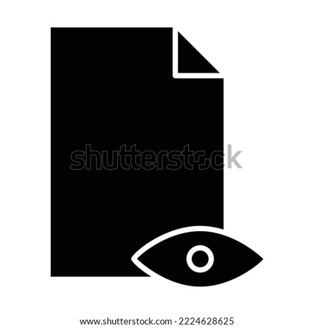 Paper glyph icon illustration with eye. suitable for viewed document, viewed file. icon related to document, file. Simple vector design editable. Pixel perfect at 32 x 32