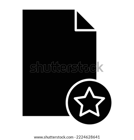 Paper glyph icon illustration with star. suitable for favorite icon, star. icon related to document, file. Simple vector design editable. Pixel perfect at 32 x 32