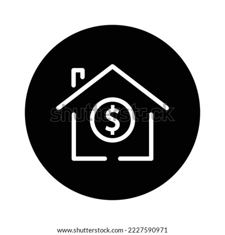 House glyph icon illustration with dollar. suitable for home loan icon. icon related to real estate. Simple vector design editable. Pixel perfect at 32 x 32