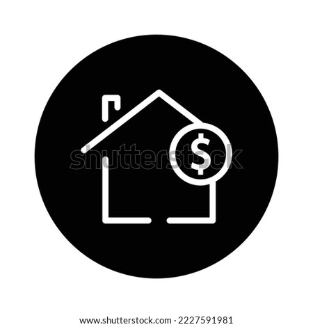 House glyph icon illustration with dollar. suitable for house sold icon. icon related to real estate. Simple vector design editable. Pixel perfect at 32 x 32