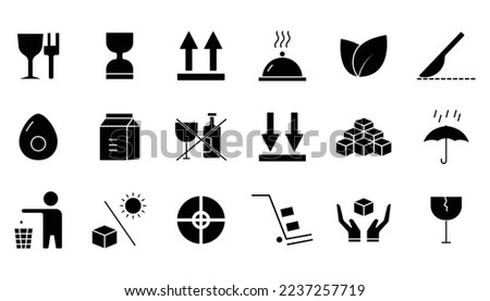 Illustration of set icon related to packaging. glyph icon style. Suitable for symbols in food packaging. simple vector design editable. Pixel perfect at 32 x 32
