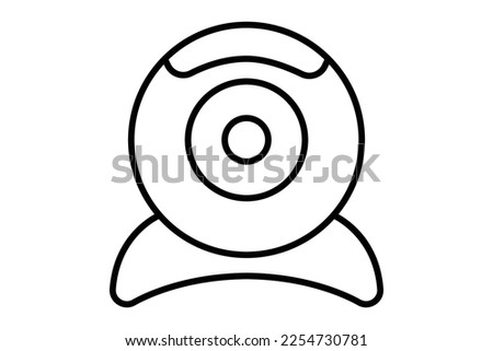 Webcam icon illustration. icon related to multimedia. Line icon style. Simple vector design editable