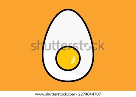 Boiled egg icon illustration. icon related to food. Two tone icon style, lineal color. Simple vector design editable