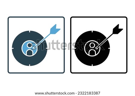 Target market icon. Target and people. icon related to customer target, digital marketing. Solid icon style design. Simple vector design editable