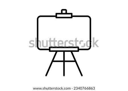 Easel icon. icon related to painting. stand used to hold the canvas. line icon style. Simple vector design editable