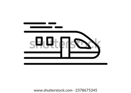 bullet train icon. icon related to speed, transportation. suitable for web site, app, user interfaces, printable etc. Line icon style. Simple vector design editable