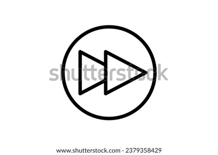 Fast forward icon. arrow direction. icon related to speed. suitable for web site, app, user interfaces, printable etc. Line icon style. Simple vector design editable