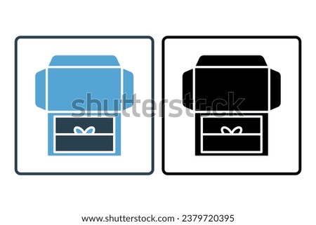 Unboxing experience. Icon related to Delivery. Suitable for web site design, app, user interfaces. Solid icon style. Simple vector design editable