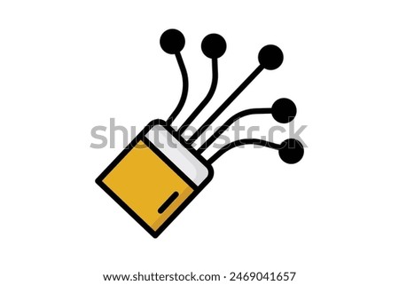 Fiber icon, cable. icon related to utilities. colored outline icon style. utilities elements vector illustration