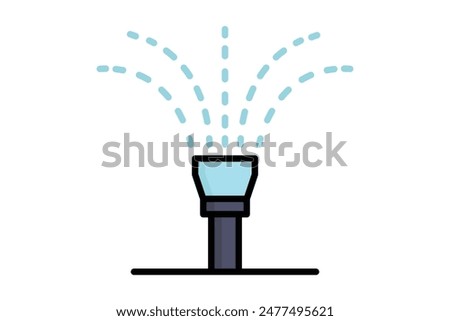 sprinkler icon. icon related to durability. colored outline icon style. watering elements vector illustration