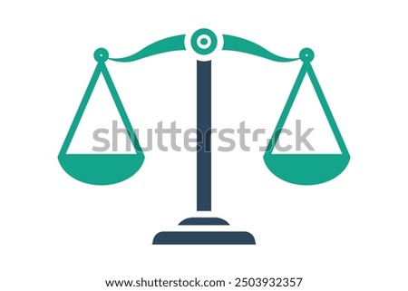 Scale of justice icon. icon related to law and justice. solid icon style. justice elements vector illustration