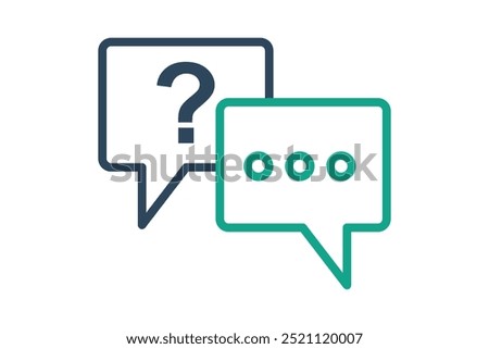 Question answer icon. line icon style. icon related to online course. education elements vector illustration