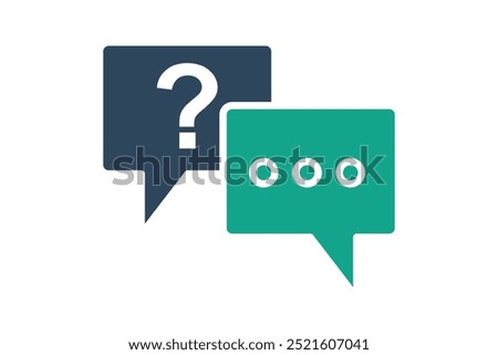 Question answer icon. solid icon style. icon related to online course. education elements vector illustration