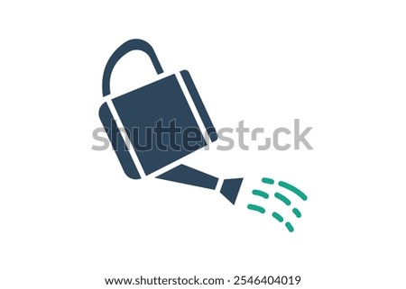 Watering can icon. solid icon style. icon related to gardening. gardening tools elements vector illustration