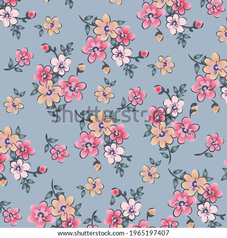 
Floral pattern in small colorful flowers. Liberty style. Floral seamless background for fashion prints. Ditsy print. Seamless vector texture. Spring bouquet.
