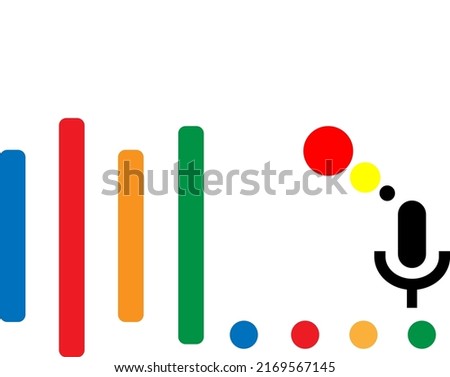 Voice search. Microphone icon for voice search and also signal. Vector Illustration.