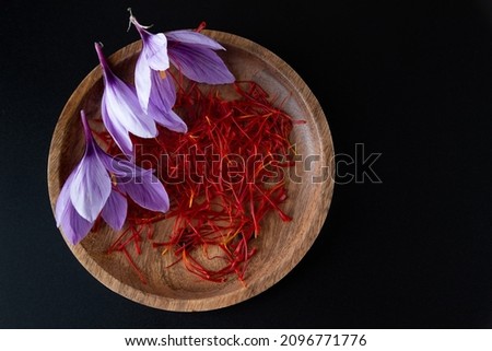 Image, Stock Photo three crocuses Crocus