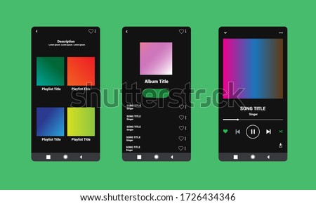 Display application charts for the most popular songs. Spotify Template with green background