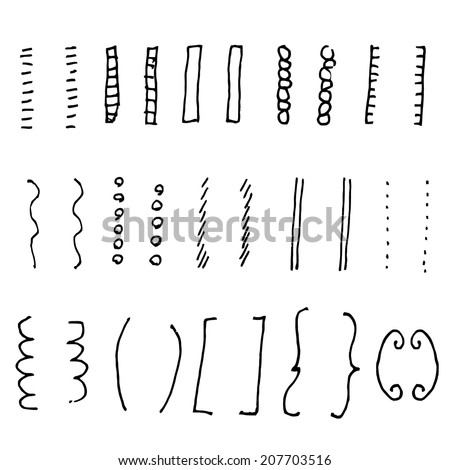 Hand drawn simple brackets set 