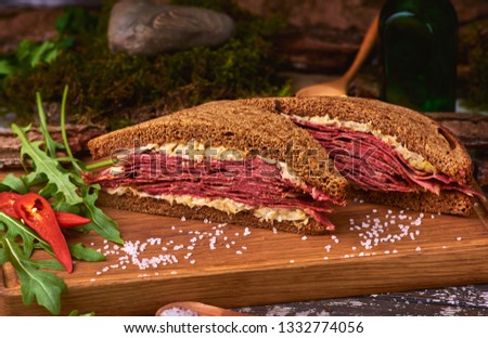 Similar – Foto Bild Pastrami auf Roggentoast