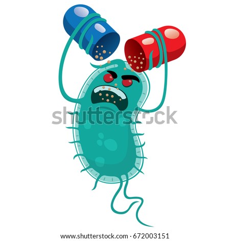 Illustration depicts a super bug microorganism, drug resistant or antibiotic. Ideal for informational and medicinal materials