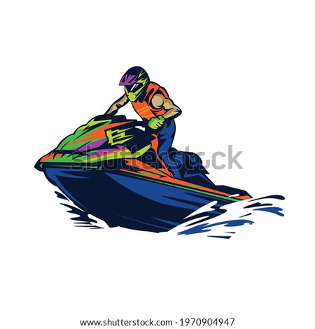 Jetski Racing vector illustration design, perfect for Event logo and t shirt design