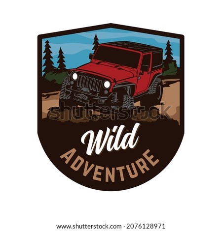 Off road adventure vehicle logo design, perfect for off road adventure club t shirt design