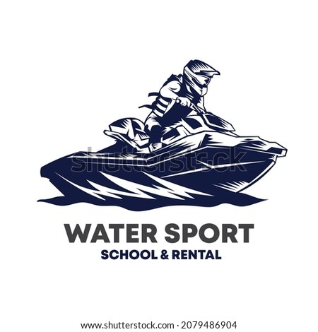 Jets ski Water sport vector illustration logo design, perfect for club team logo and tshirt design