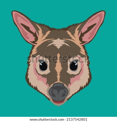 Pademelon face vector illustration in cute cartoon style, perfect for tshirt style and mascot logo