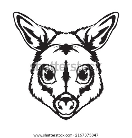 Cute Australian Pademelon face vector illustration, perfect for kids t shirt design